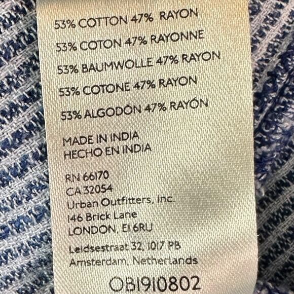 Free People Bohemian By The Shore Tunic Shirt in Indigo Stripe Size XL Coastal - Picture 10 of 11